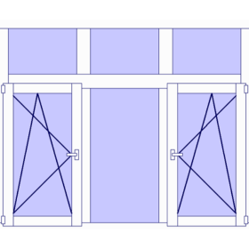 Finestra in PVC a un'anta con lucernario inferiore